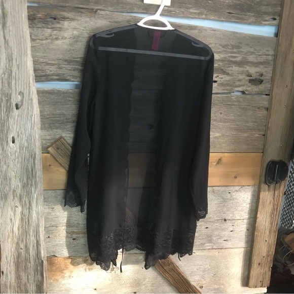 LA Senza Size S/M Black Lace Short Robe - Picture 4 of 7
